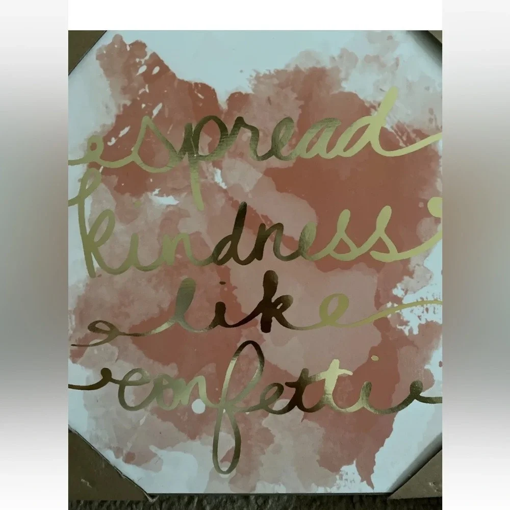 Spread Kindness And Colorful Life Coral Watercolor Plaque Set Of 2